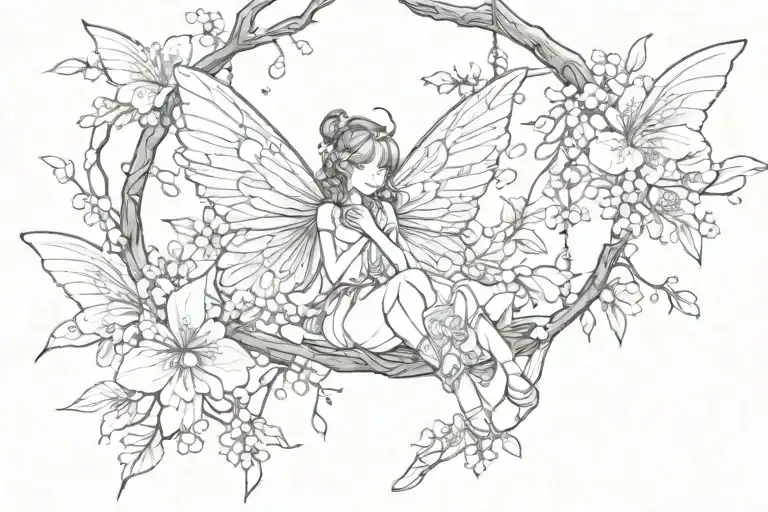 A Fairy Wings Cherry Blossom Swing
