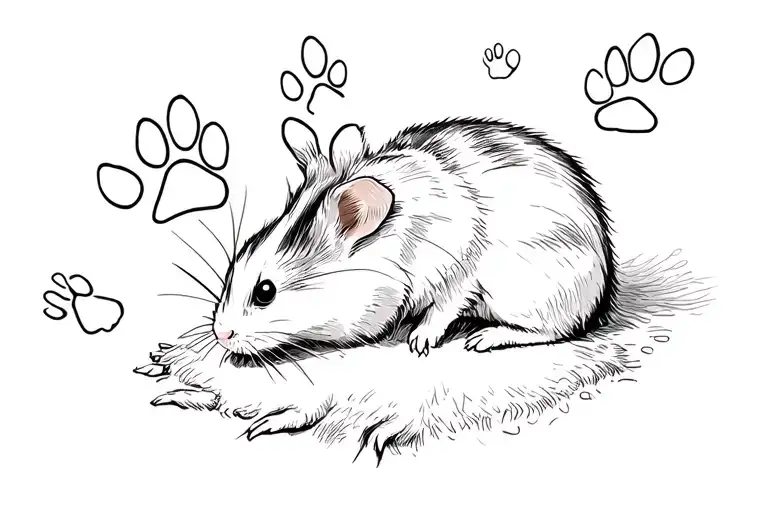 Dog And Hamster Paw Print