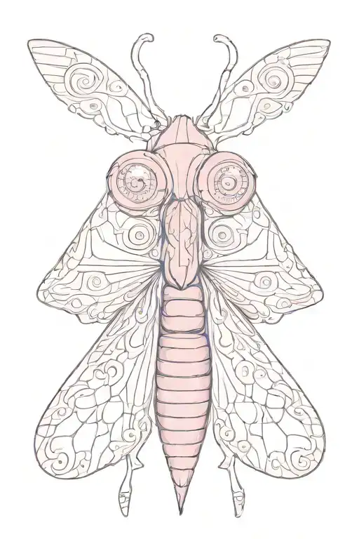 A Pink Moth With Eyes On Wings