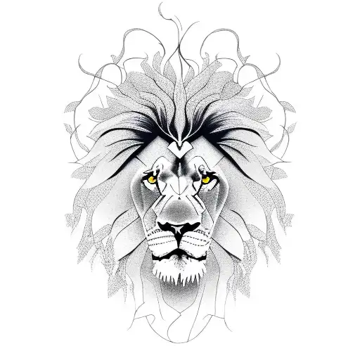 Lion With Extending Vines
