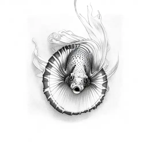 Black And White Betta Splendens