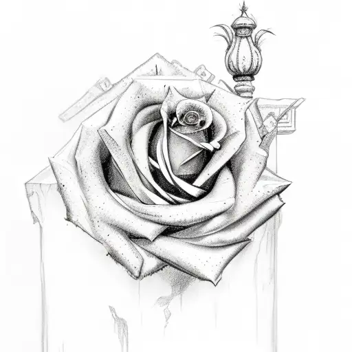 Roman Pillar And Rose