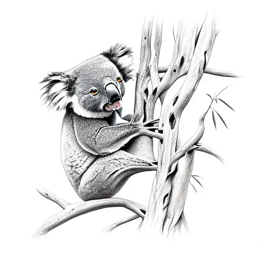 Koala In Gum Tree