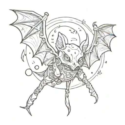 Moon Bat Flying Dice Rolling