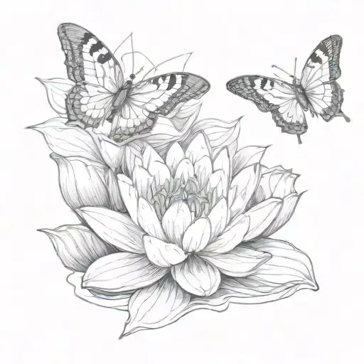 Butterfly On A Water Lily