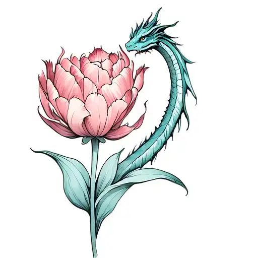 Dragon Tulip Flower Pulled Back