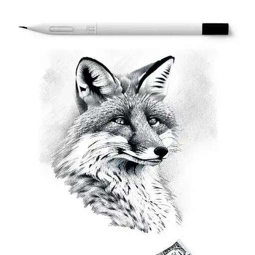 Fox Holding Money Bags Tattoo