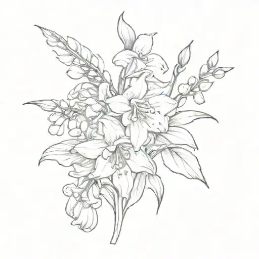 Lily Of The Valley And Daffodil And Gladiolus Flower