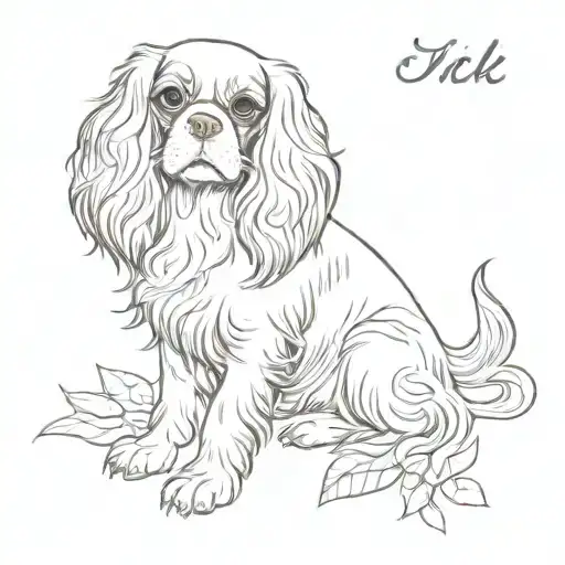 Cavalier King Charles Spaniel With Lettering 'Nicki'