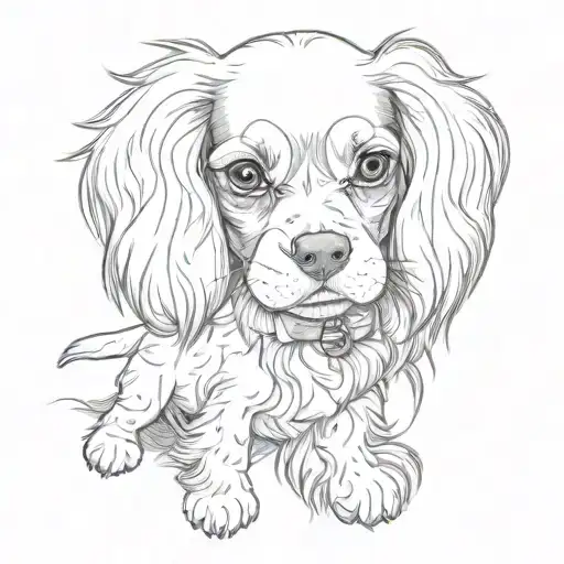 Cavalier King Charles Spaniel Puppy And Female Owner