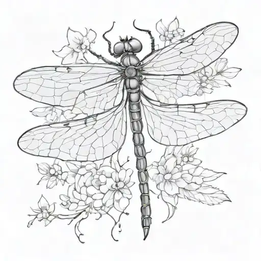 Black And White Dragonfly