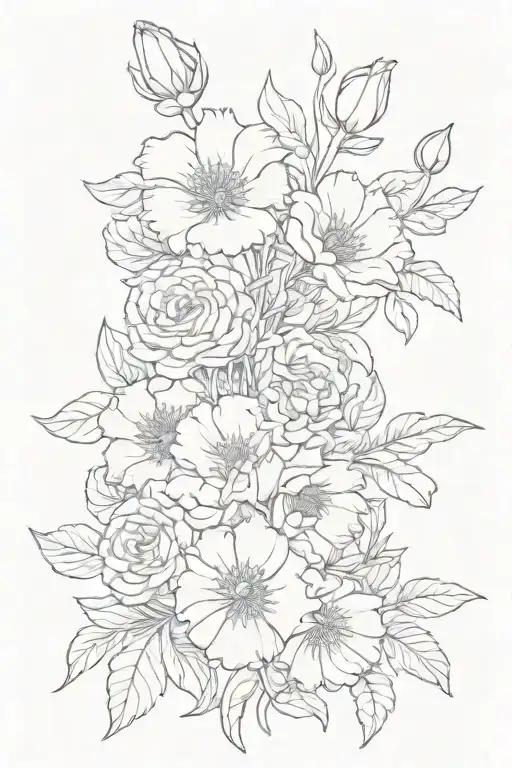 August Birth Flower Bouquet Into The Name Kolton James