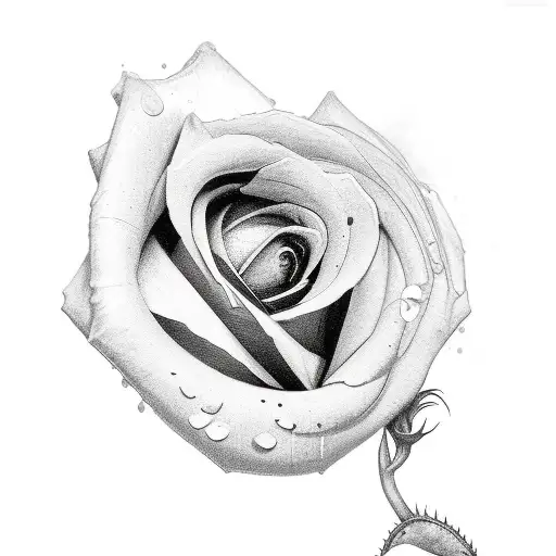 Semicolon With Rose From Concrete