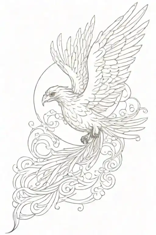 A Phoenix Flying Towards The Sun