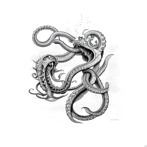 Kraken Fighting With Another Animal