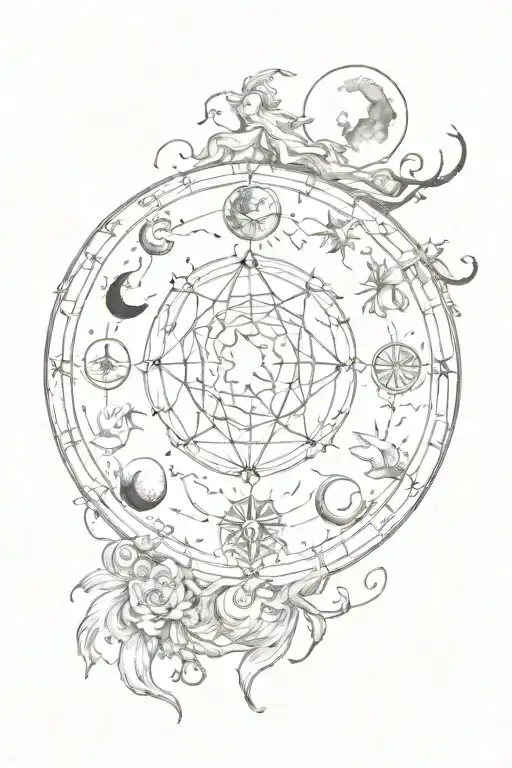 Witches' Circle And The Moon
