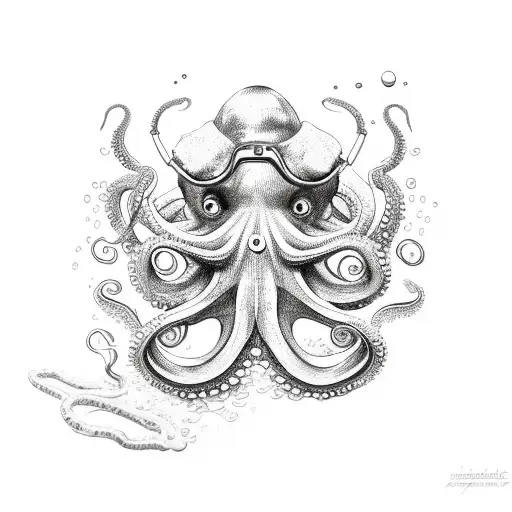 Octopus That Fights With A Diver