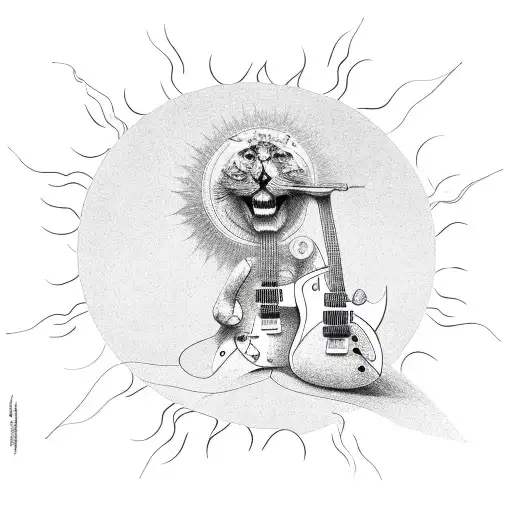Sun With Electric Guitar