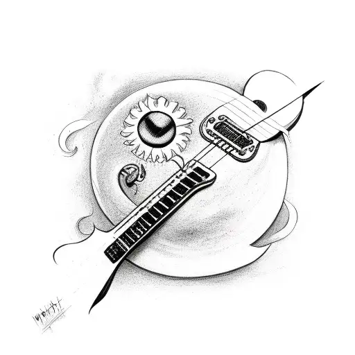 Sun With Warlock Guitar