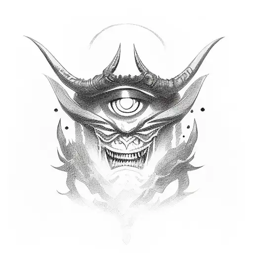 Demon Eyes With Kanji Inside