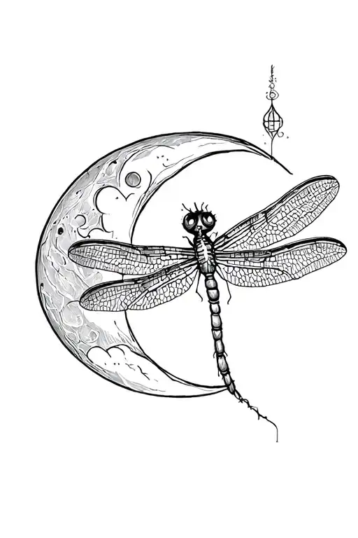 Moon And Dragonfly