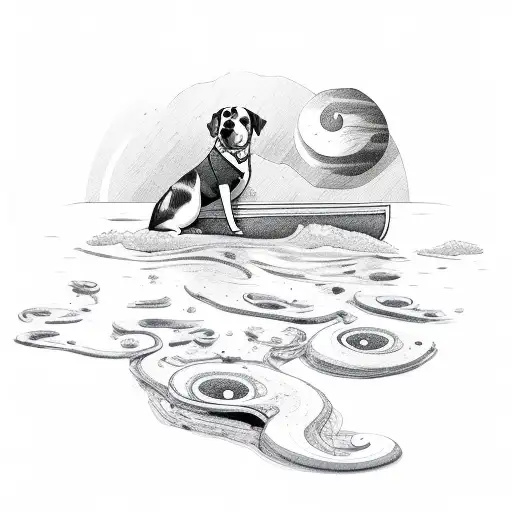 Stary Beach Night With A Dog