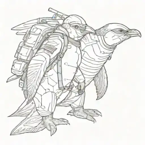 Marine Penguin Soldier Standing