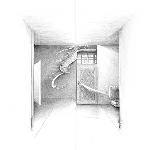 Open Door Leading To The Ocean