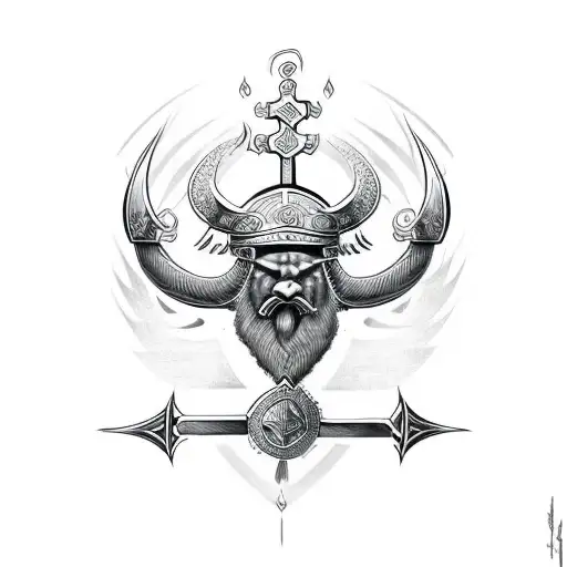 Viking Crest For A Worior Representing Life And Love