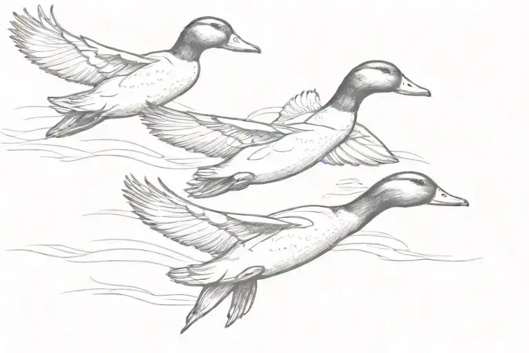 3 Ducks Flying Away