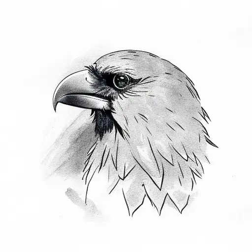 Raven With A Red Circle Behind It