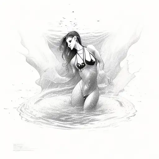Female Body Floating In Water