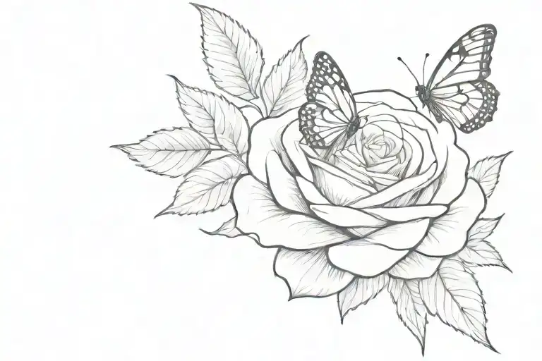 Rose And Butterfly