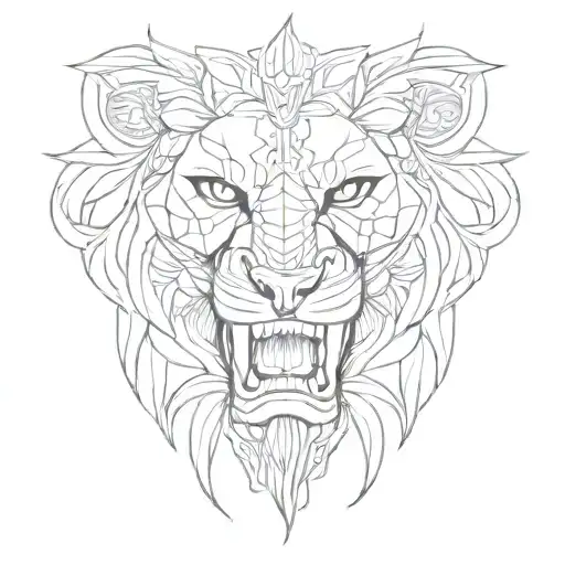 Lion Half Skull Mandala Design Inspired