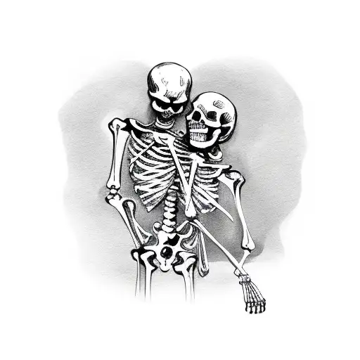 Skeleton Holding Woman
