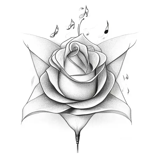 Vergissmalnicht Flower With A Music Note