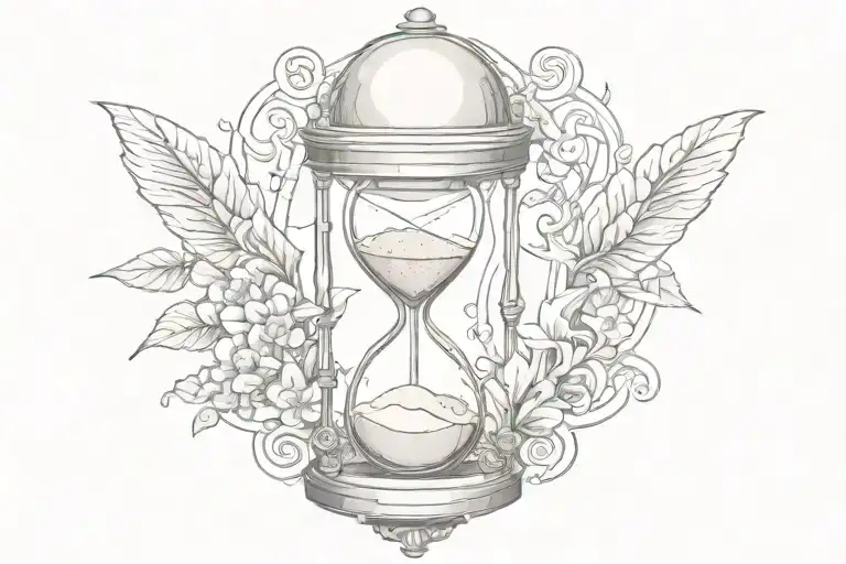 Hourglass With Clock Surrounded