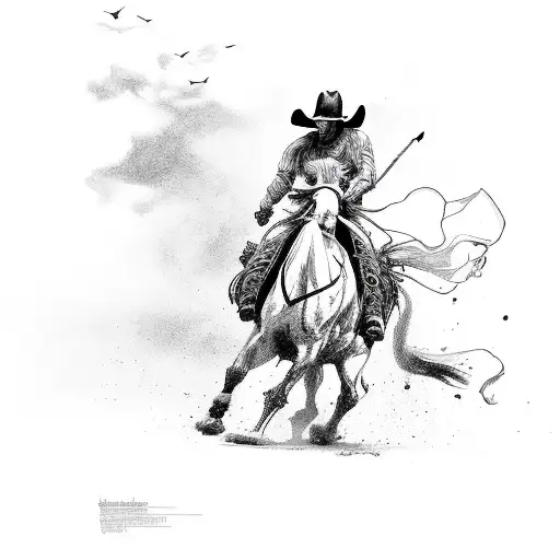 Skelton Cowboy Riding Horse