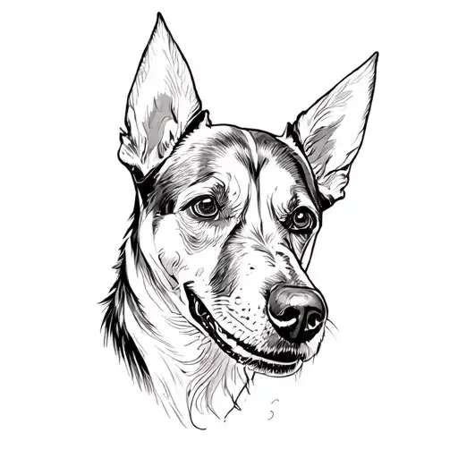 Deceased Dog Tribute Fine Line