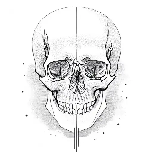 Skull With Linear Spheres