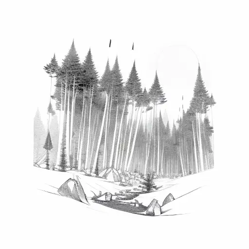 A Trail Leads Through The Forest