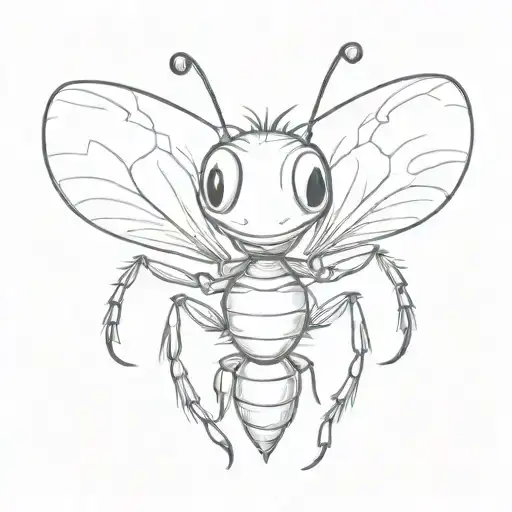 Cartoon Ant Carrying A Heart-shaped L In Its Mandibles