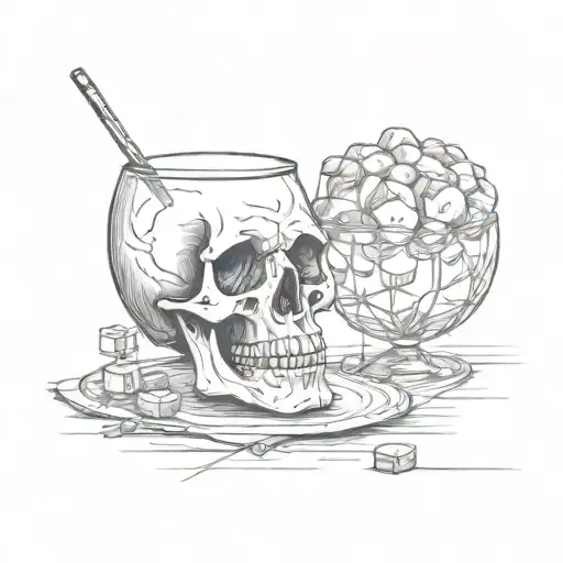 Small Skull And A Glass Of Port