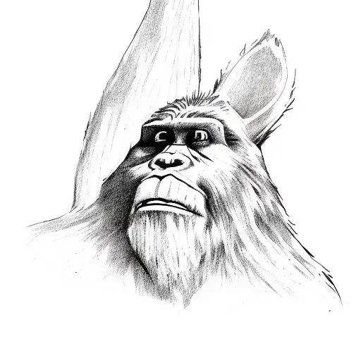 Bigfoot With Bunny Ears