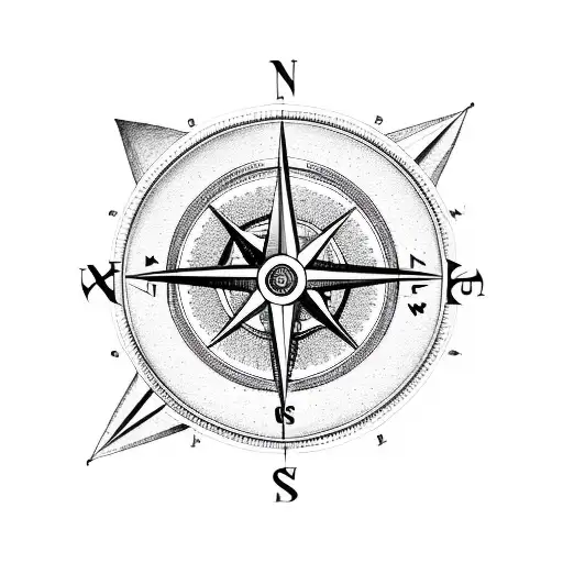 Compass With Alpha And Omega Symbol On The Compass Face