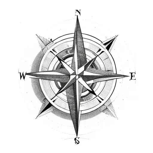 Compass With Christian Alpha And Omega Symbol On The Compass Face