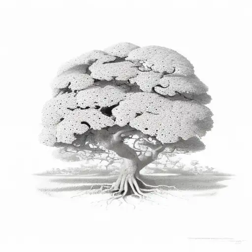 Oak Tree With Monarc Butterflies