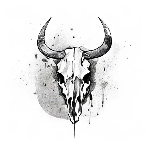 Bull Skull With Strings