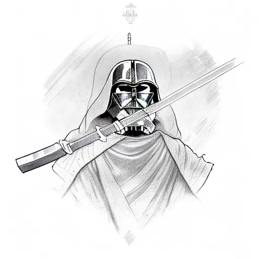 Lightsaber And Medieval Sword