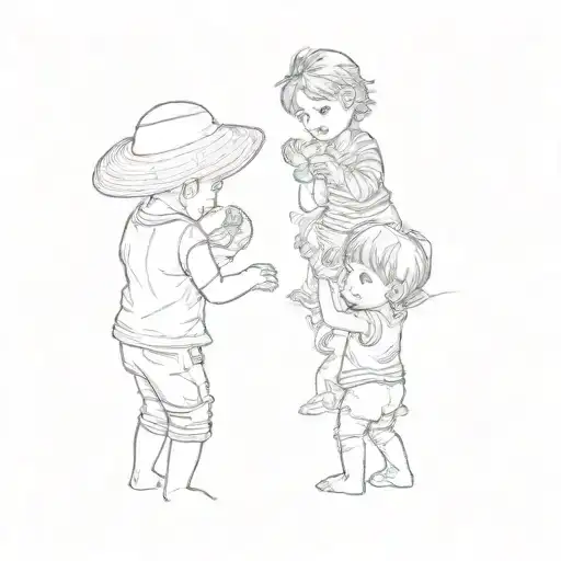 A Group Of Children Playing In The Sand